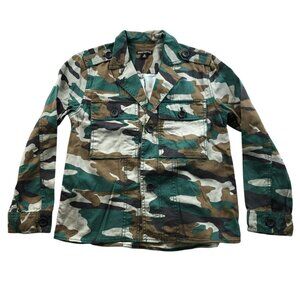 J.Crew Mercantile  Womens Shirt Jacket XS Utility Camo Shacket Green Outdoors